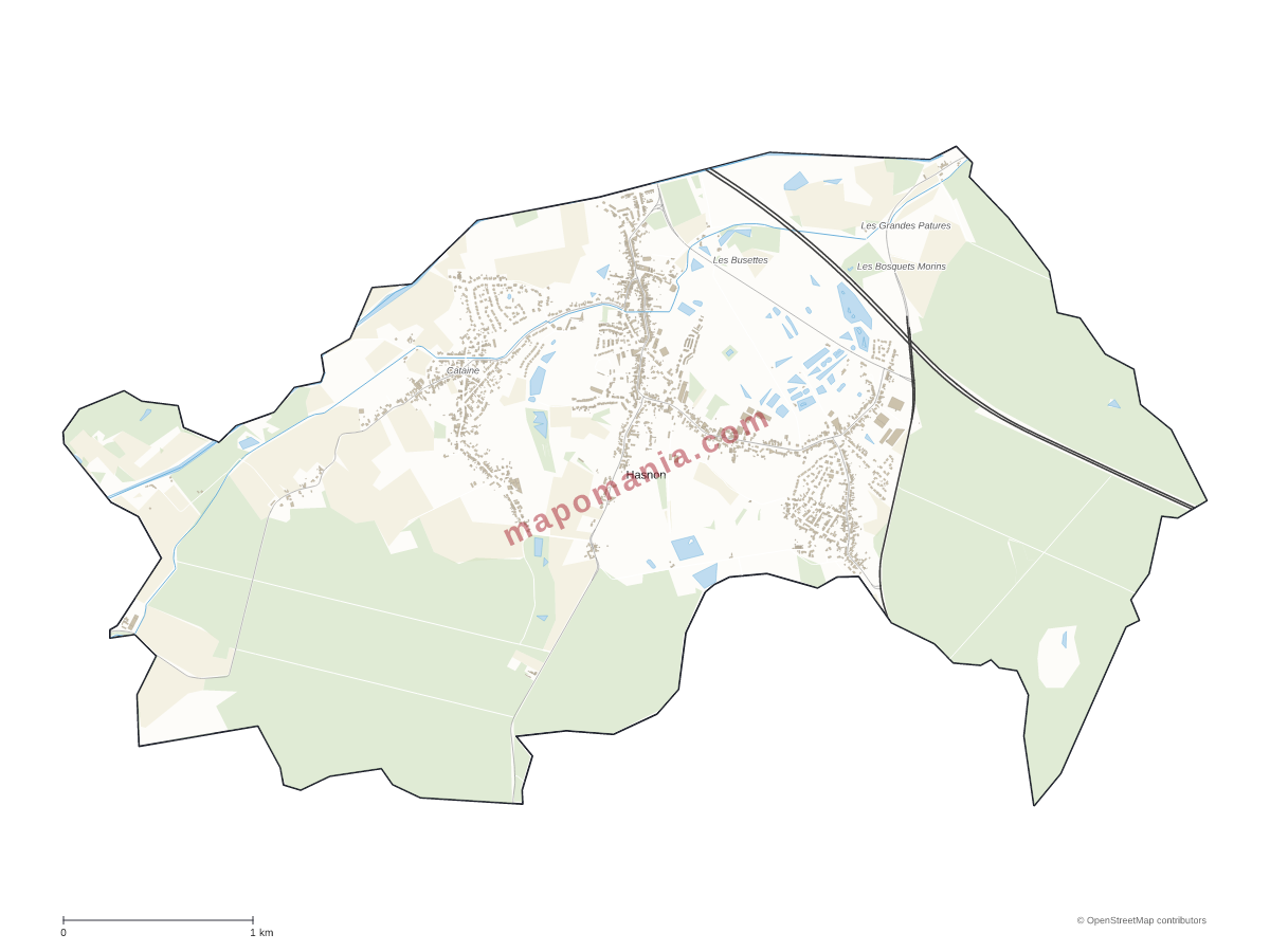 Carte de Hasnon à personnaliser