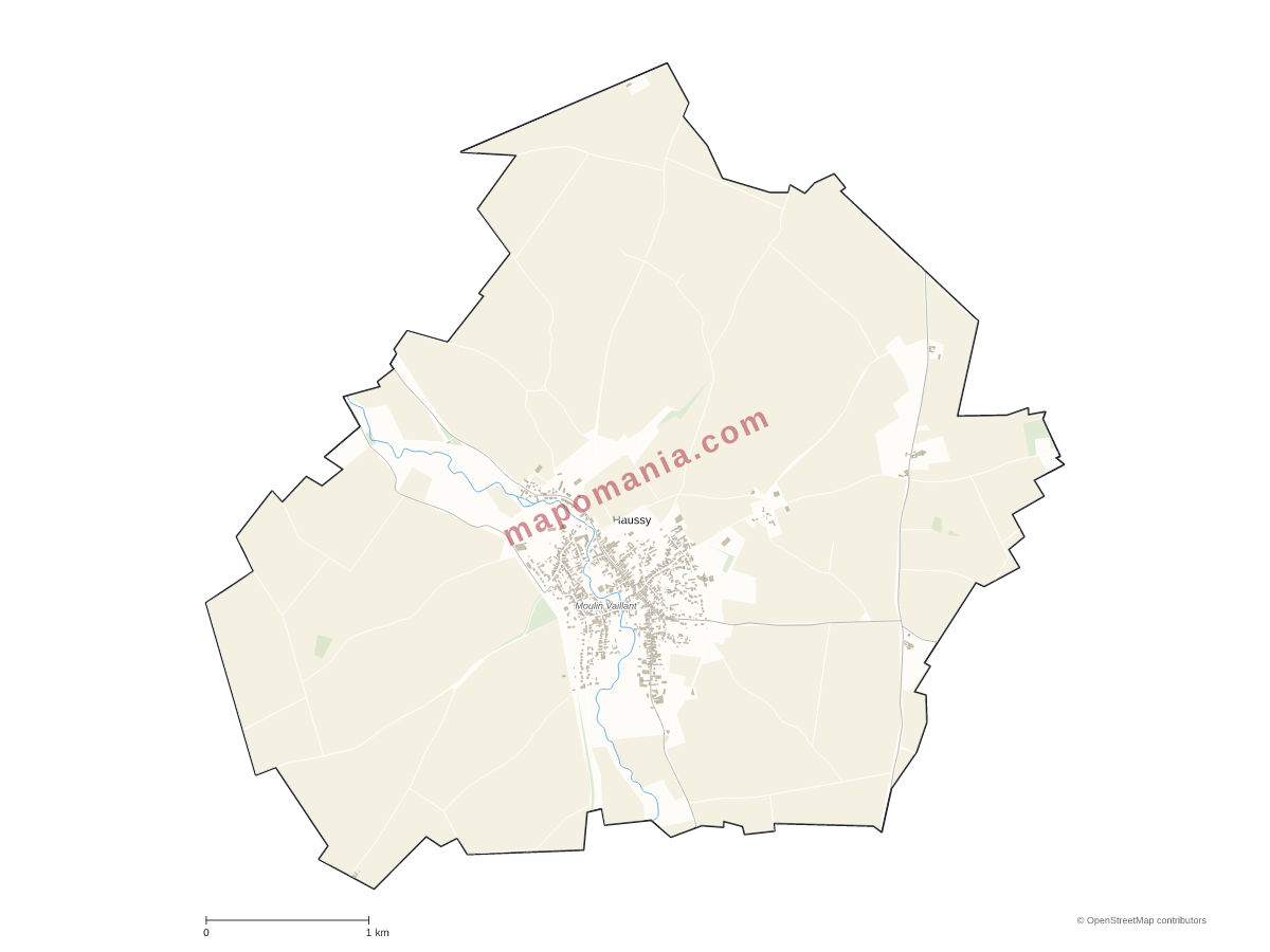 Carte de Haussy à personnaliser