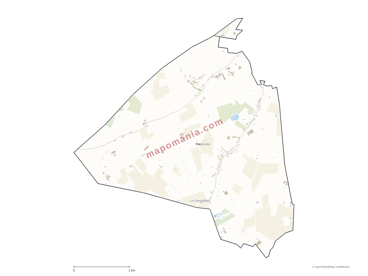 Carte de Haut-Lieu à personnaliser