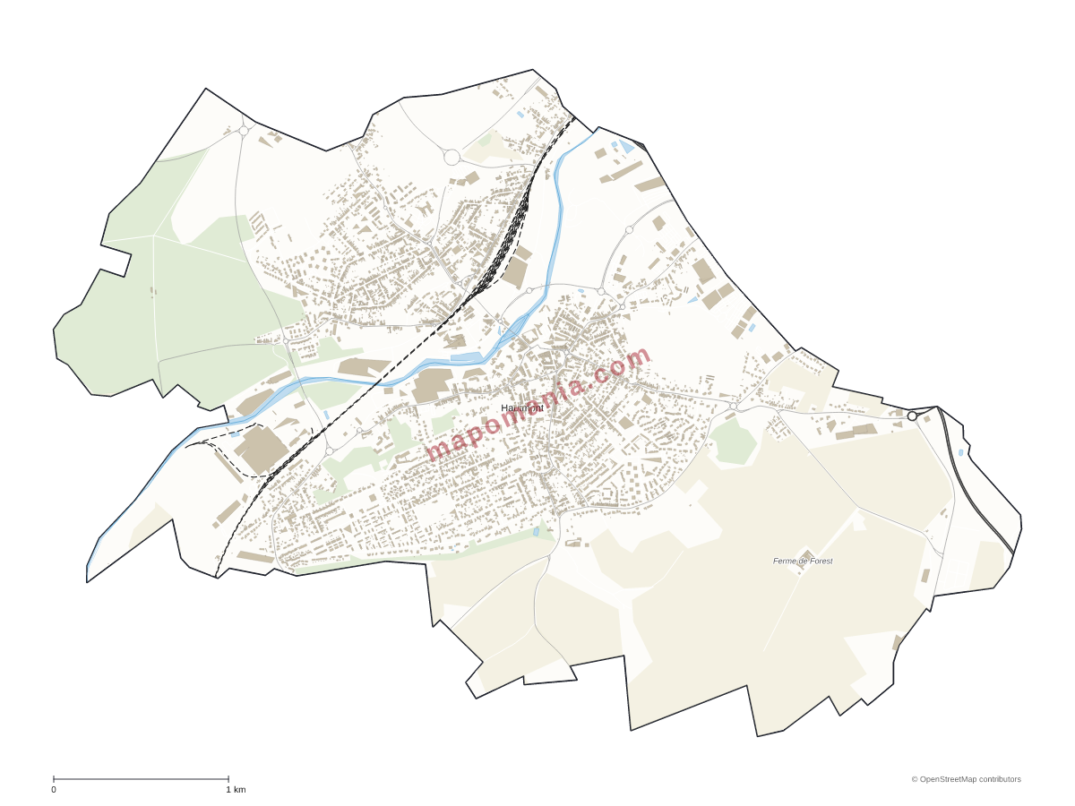 Carte de Hautmont à personnaliser