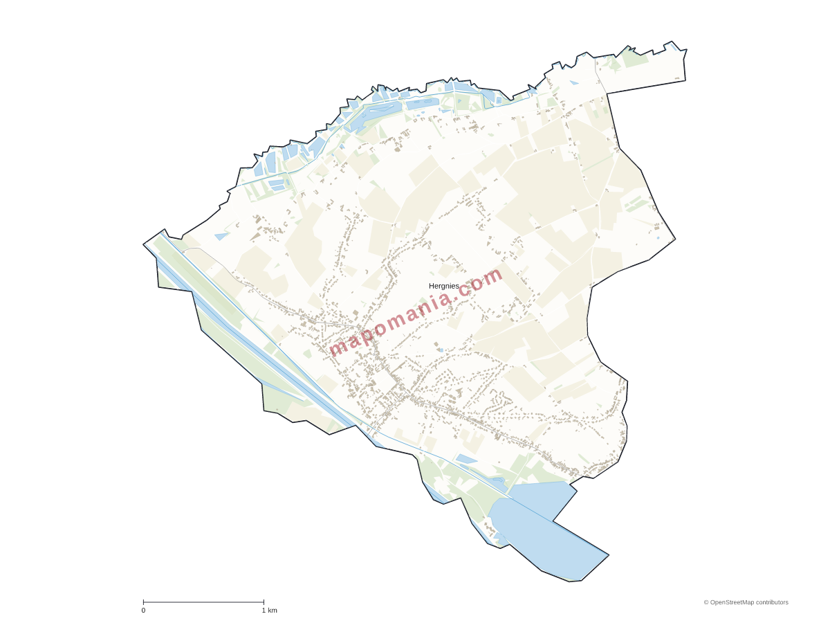 Carte de Hergnies à personnaliser