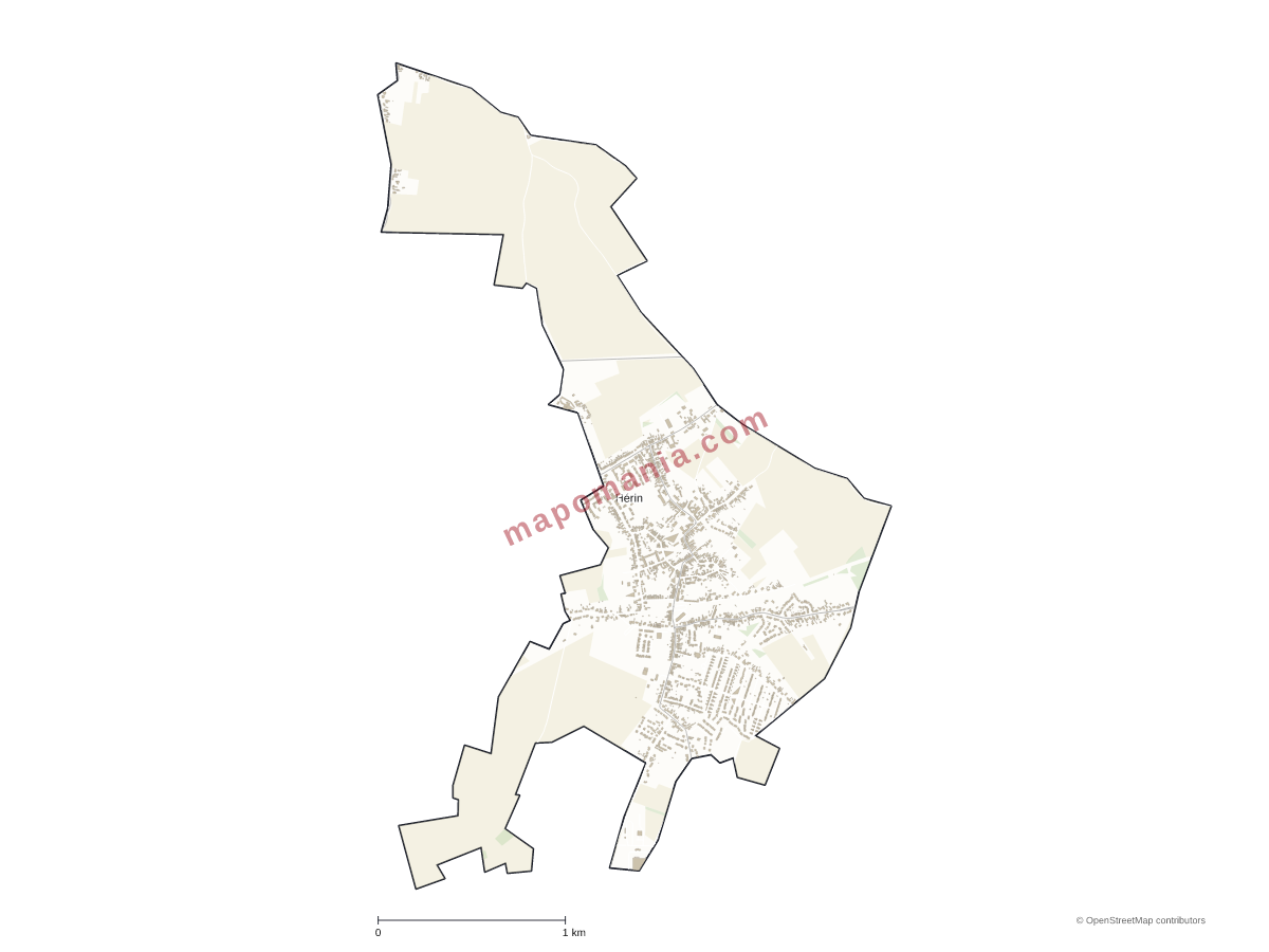 Carte de Hérin à personnaliser