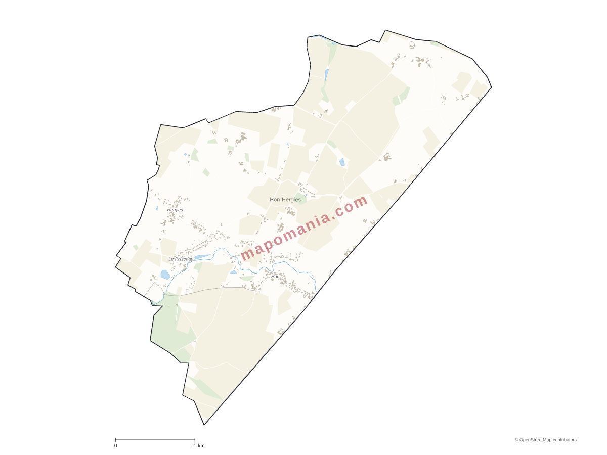 Carte de Hon-Hergies à personnaliser