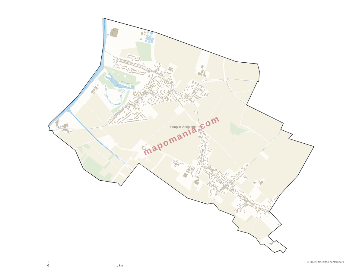 Carte de Houplin-Ancoisne à personnaliser