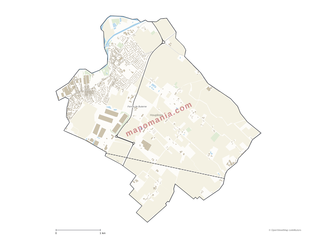 Carte de Houplines à personnaliser