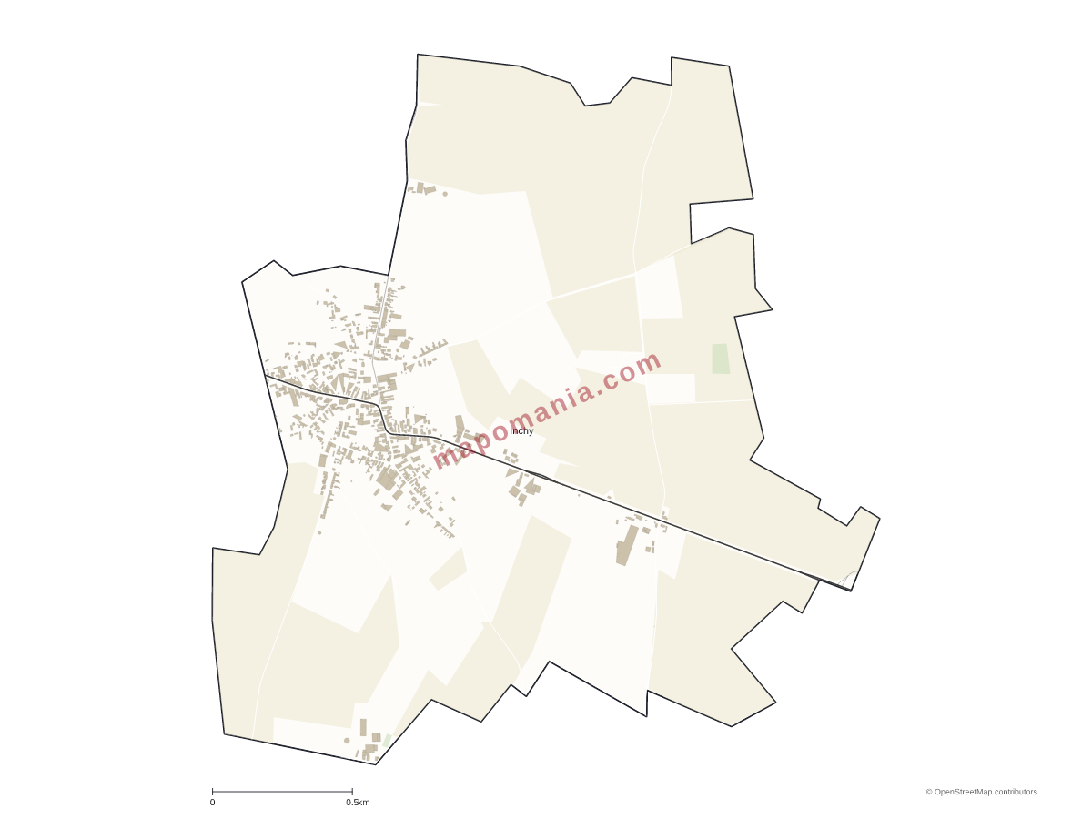 Carte de Inchy à personnaliser