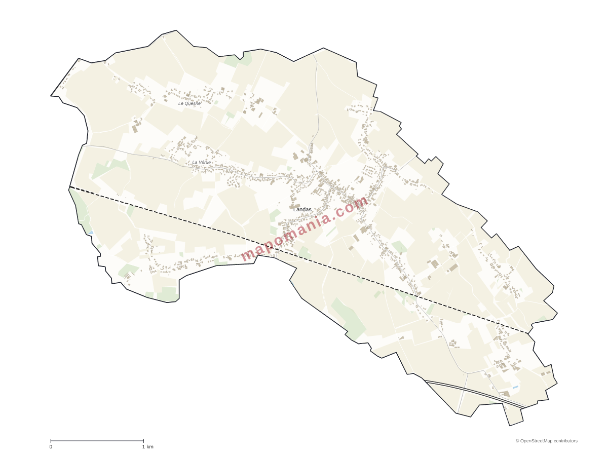 Carte de Landas à personnaliser