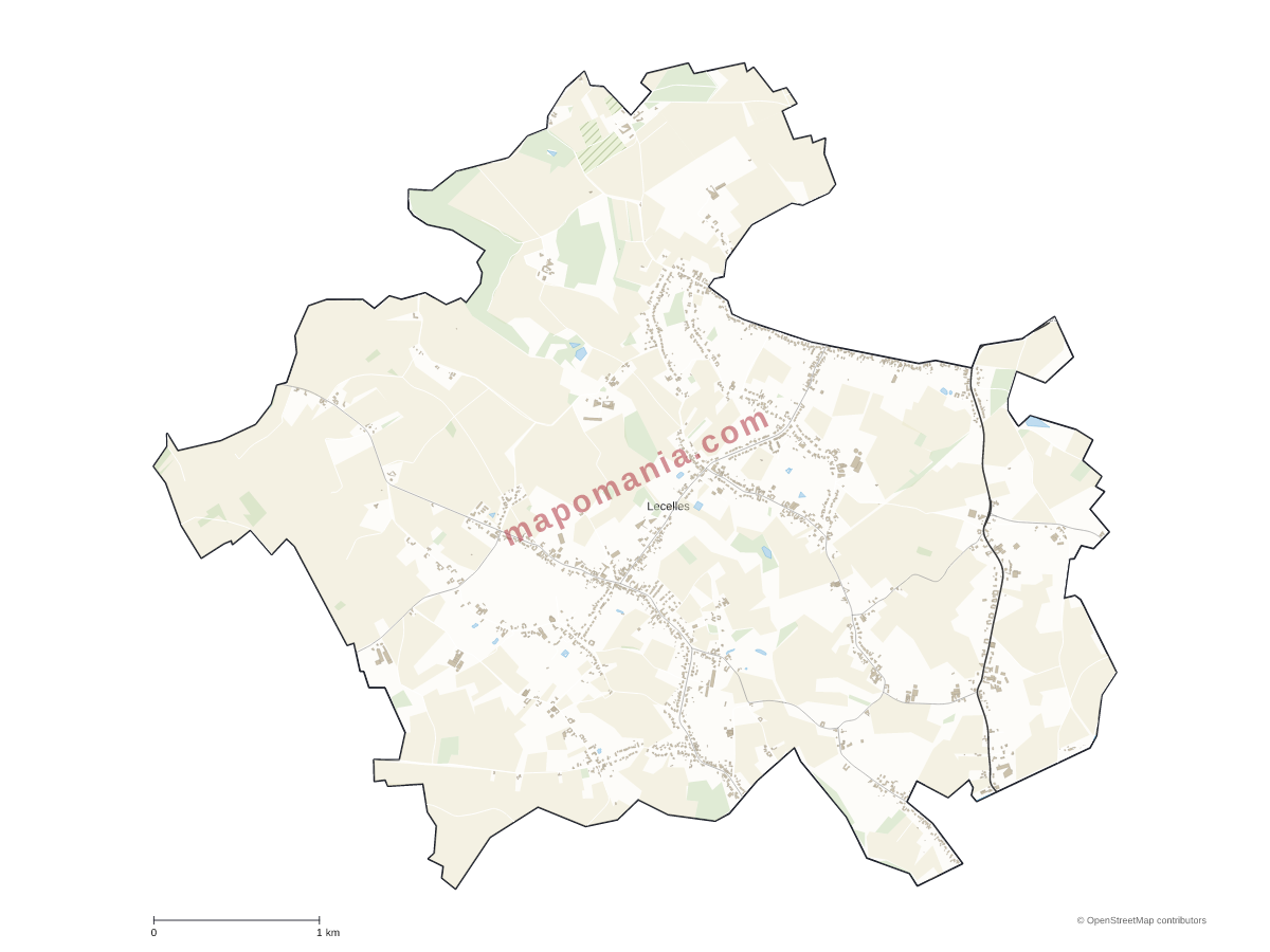 Carte de Lecelles à personnaliser