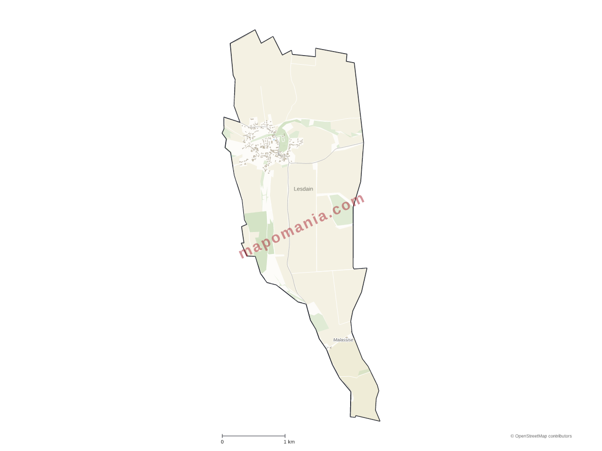 Carte de Lesdain à personnaliser