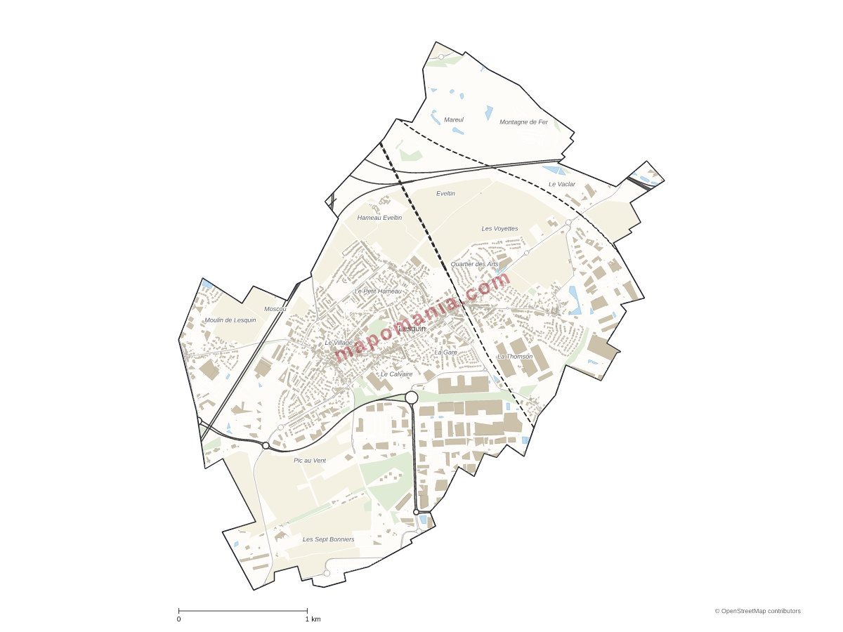 Carte de Lesquin à personnaliser