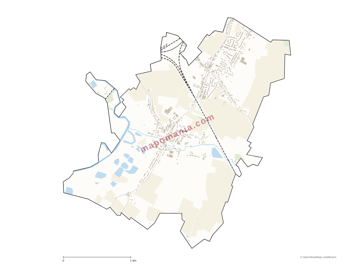 Carte de Leval à personnaliser