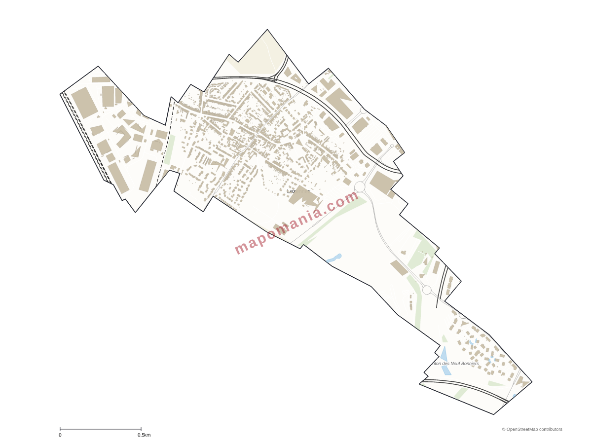 Carte de Lezennes à personnaliser
