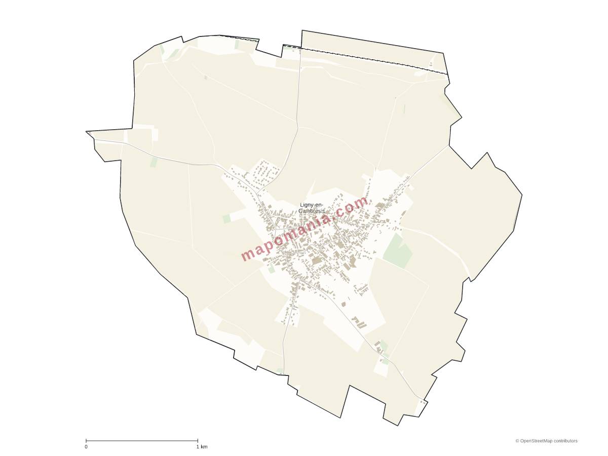 Carte de Ligny-en-Cambrésis à personnaliser