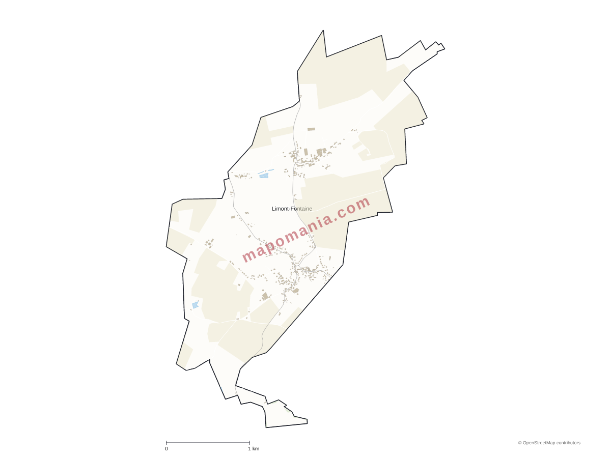 Carte de Limont-Fontaine à personnaliser