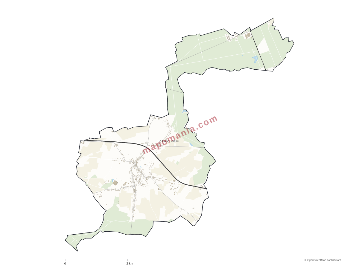 Carte de La Longueville à personnaliser