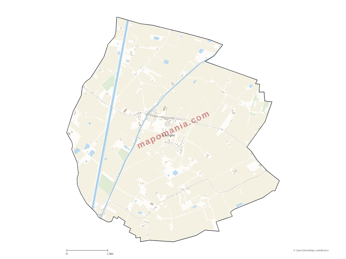 Carte de Looberghe à personnaliser