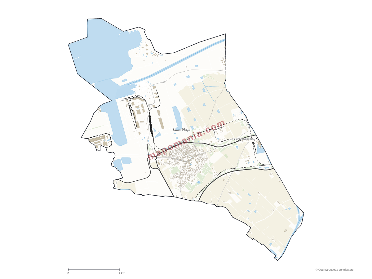 Carte de Loon-Plage à personnaliser