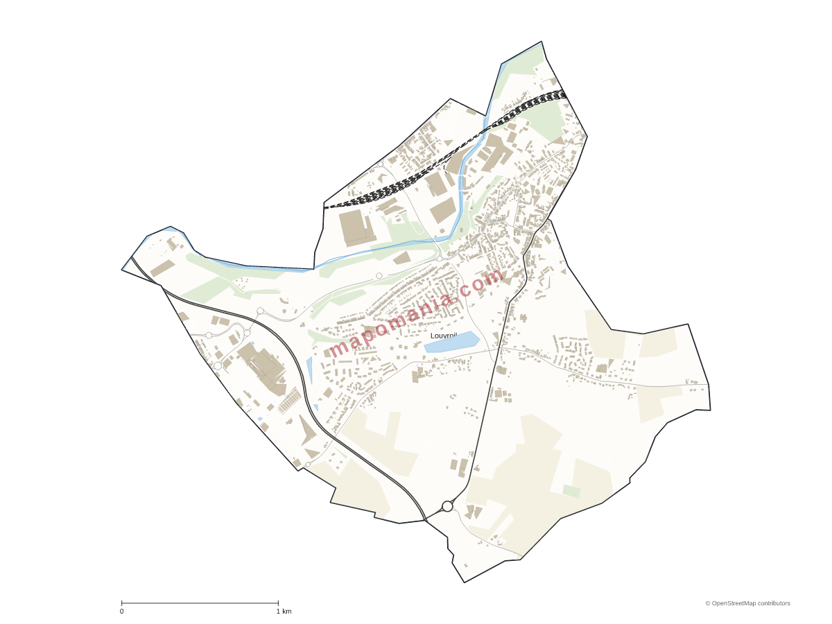 Carte de Louvroil à personnaliser