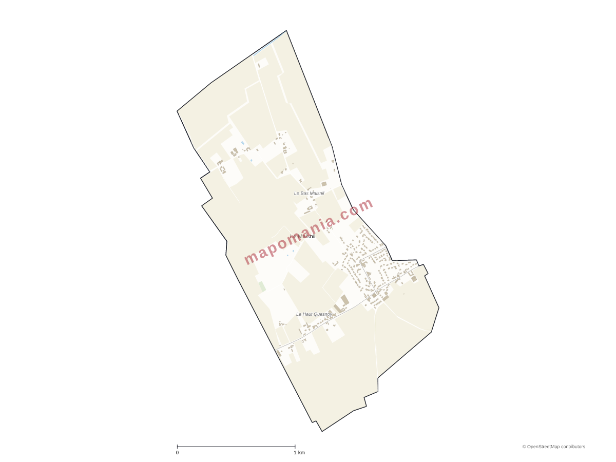 Carte de Le Maisnil à personnaliser