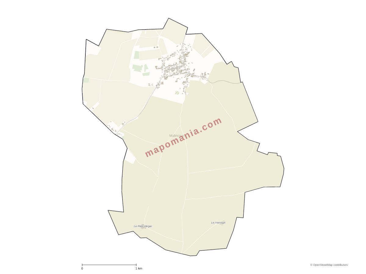 Carte de Malincourt à personnaliser