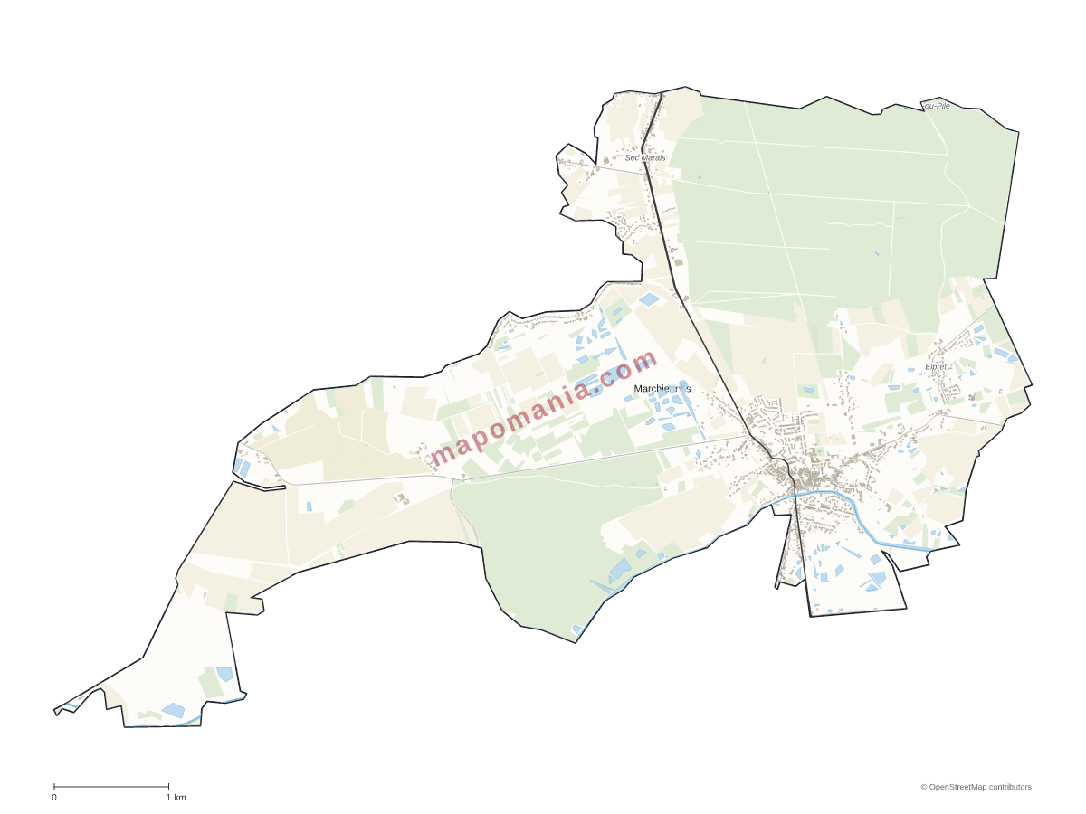 Carte de Marchiennes à personnaliser