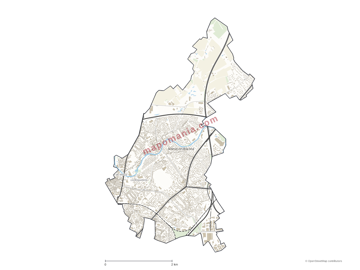 Carte de Marcq-en-Barœul à personnaliser
