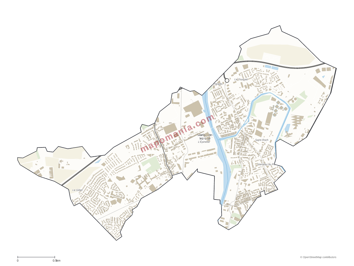 Carte de Marquette-lez-Lille à personnaliser