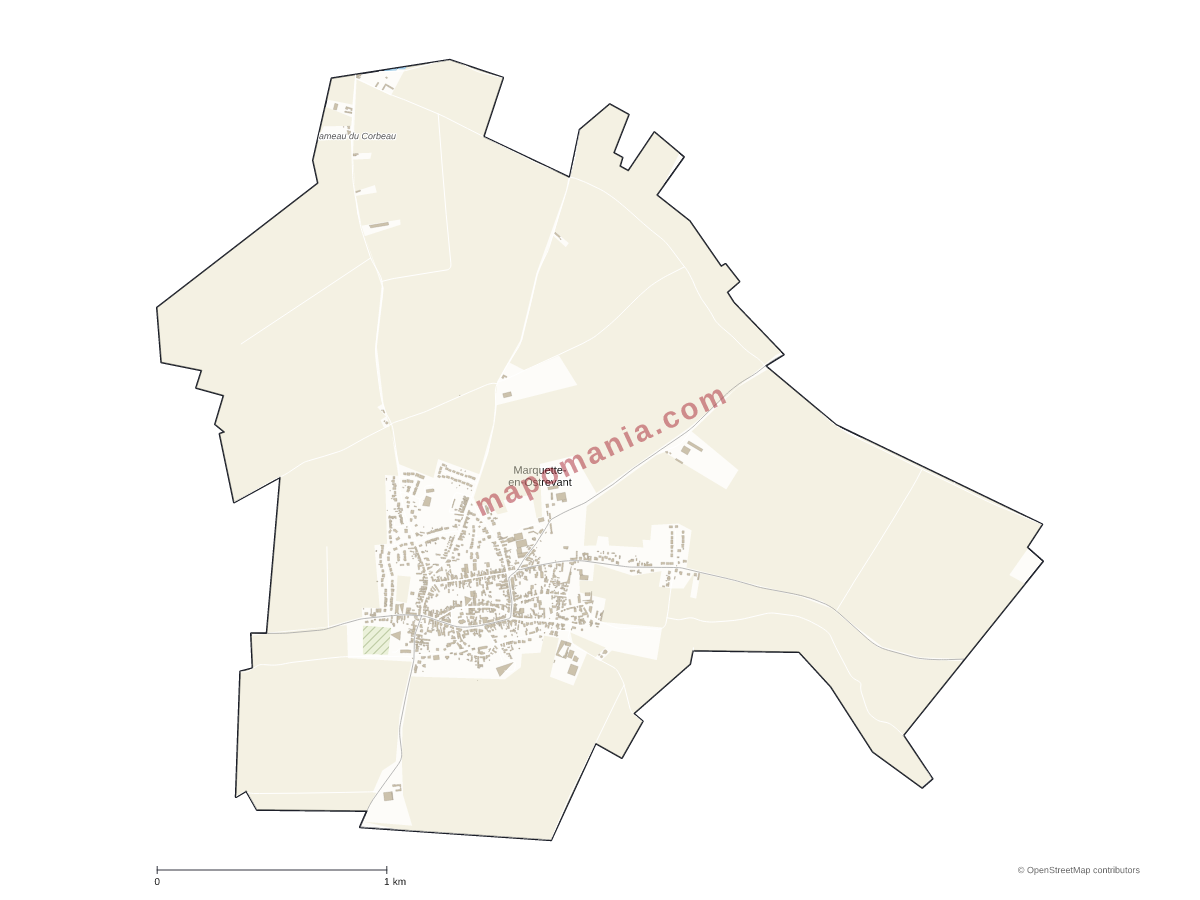 Carte de Marquette-en-Ostrevant à personnaliser