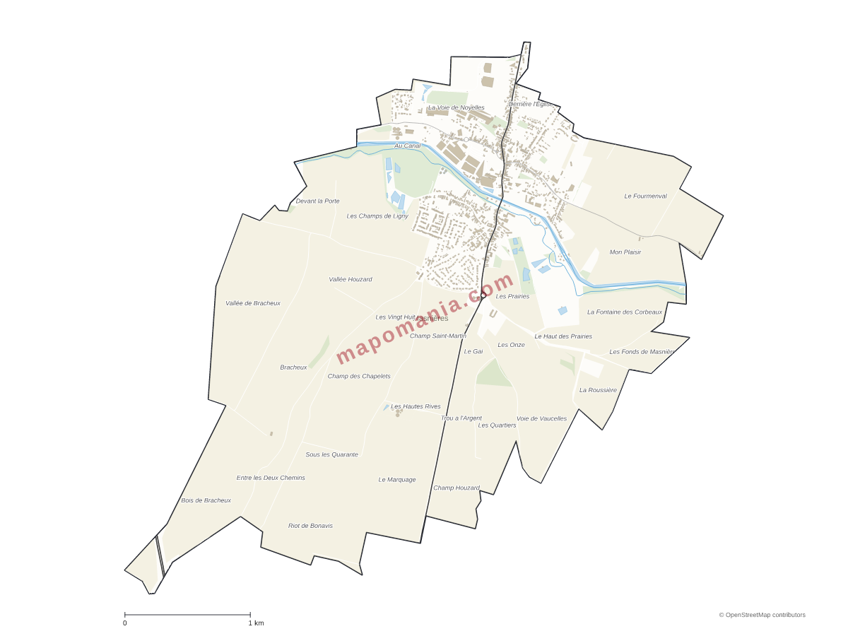 Carte de Masnières à personnaliser