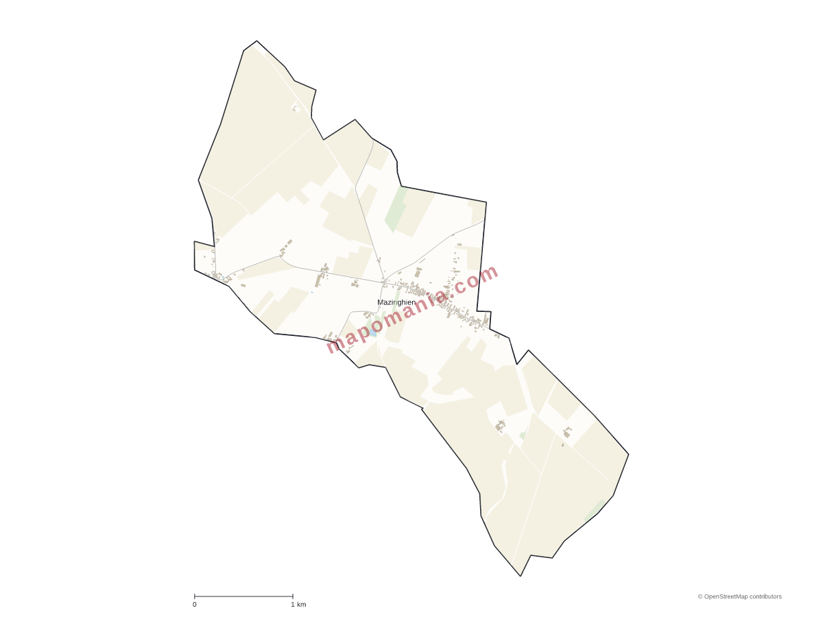Carte de Mazinghien à personnaliser
