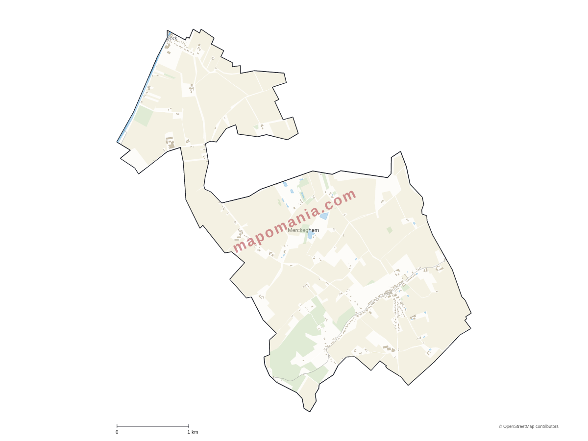 Carte de Merckeghem à personnaliser