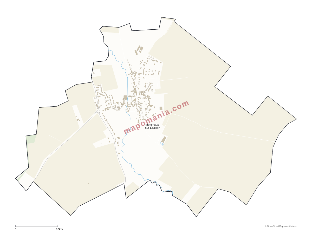 Carte de Monchaux-sur-Écaillon à personnaliser