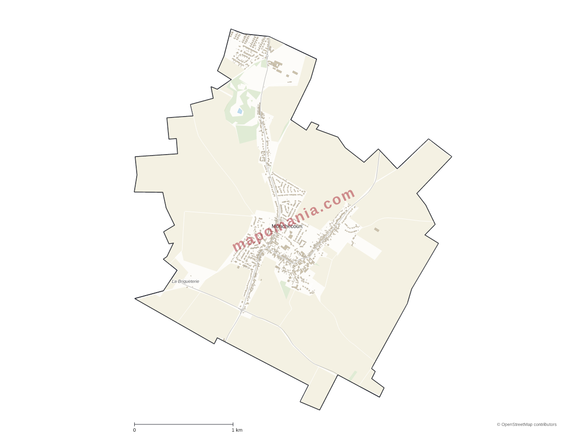 Carte de Monchecourt à personnaliser
