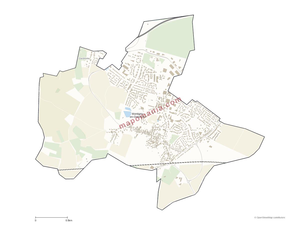 Carte de Montigny-en-Ostrevent à personnaliser