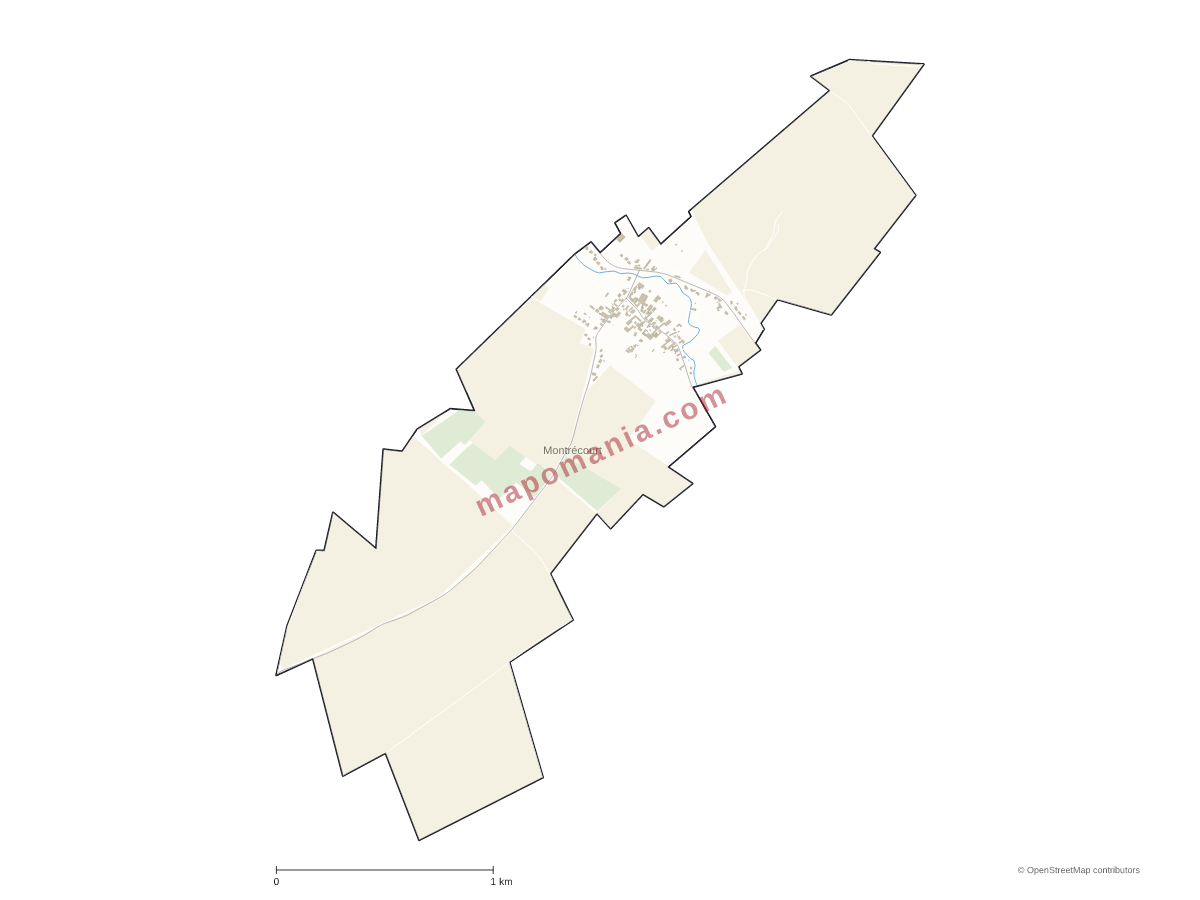 Carte de Montrécourt à personnaliser
