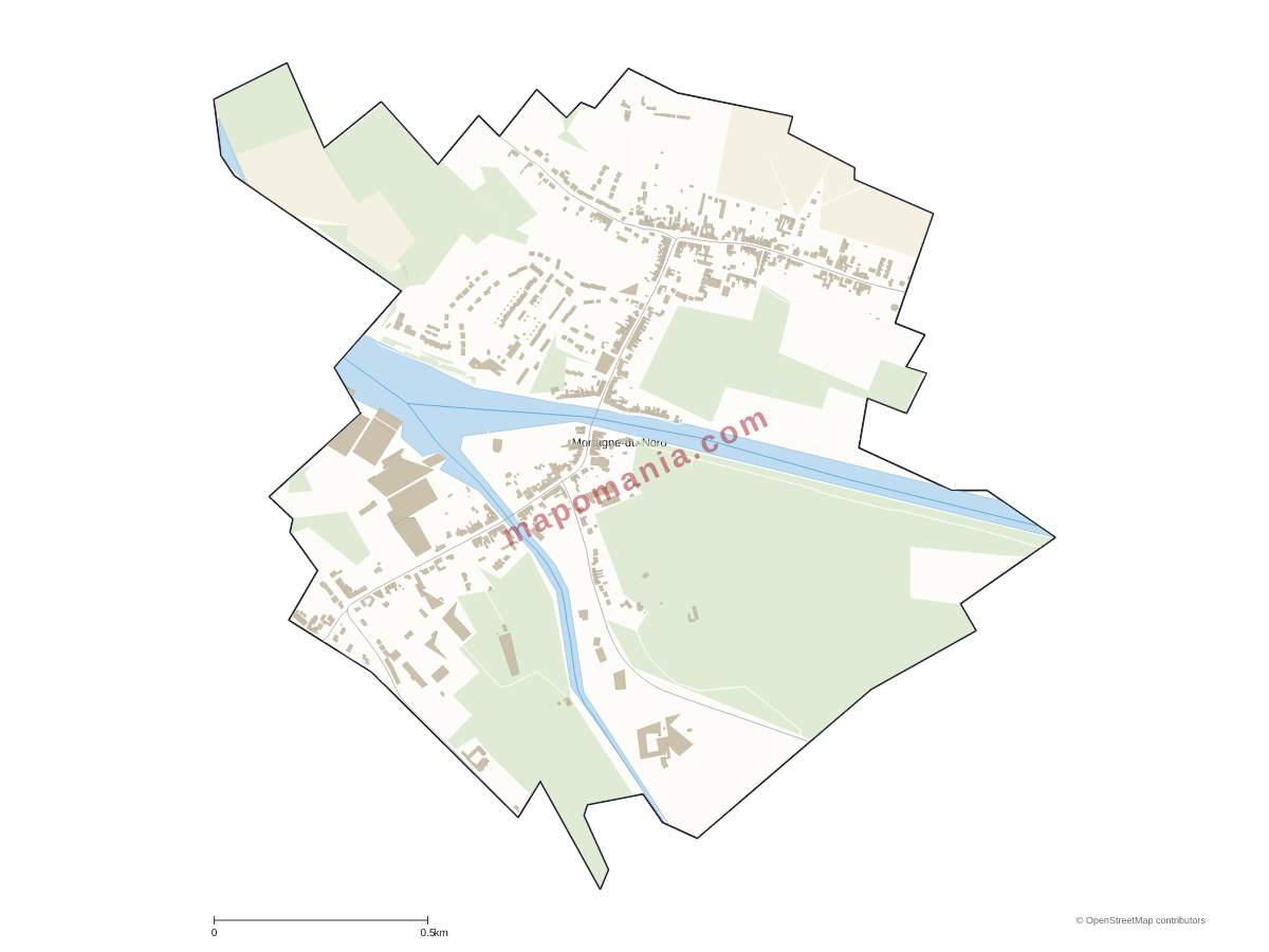 Carte de Mortagne-du-Nord à personnaliser