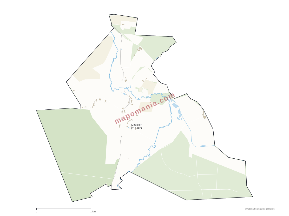 Carte de Moustier-en-Fagne à personnaliser