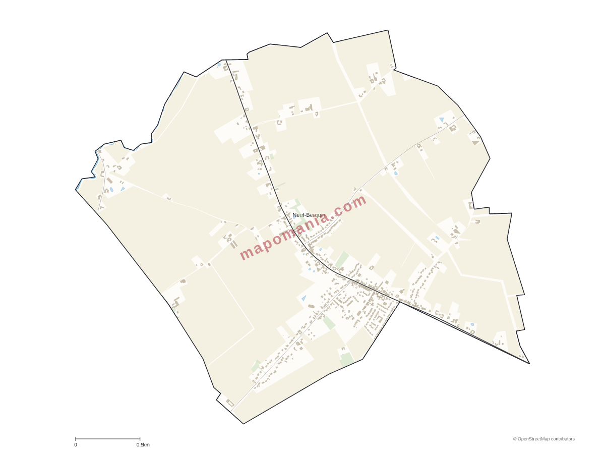 Carte de Neuf-Berquin à personnaliser