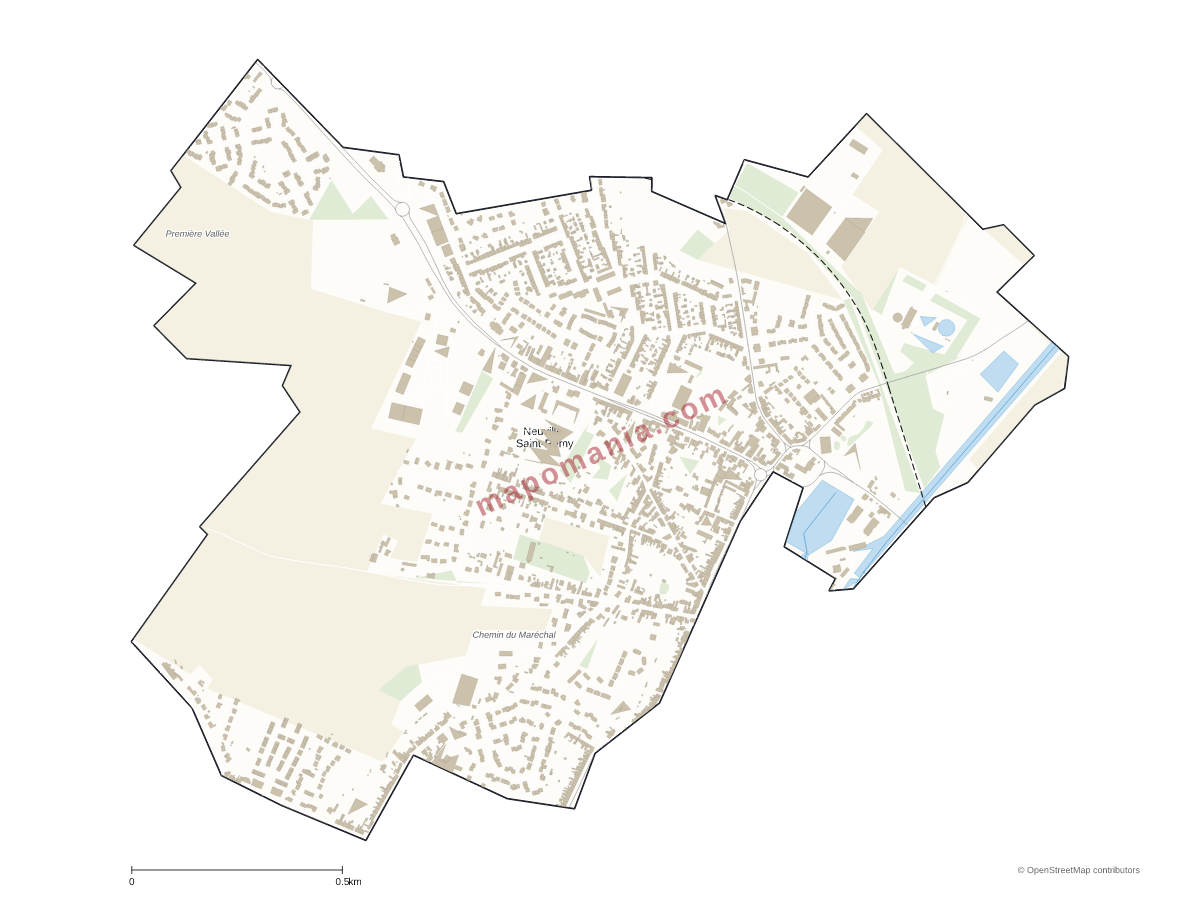 Carte de Neuville-Saint-Rémy à personnaliser