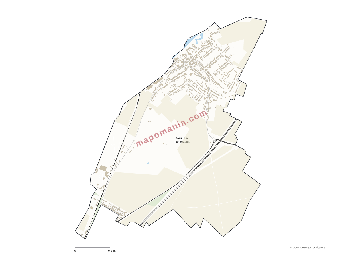 Carte de Neuville-sur-Escaut à personnaliser