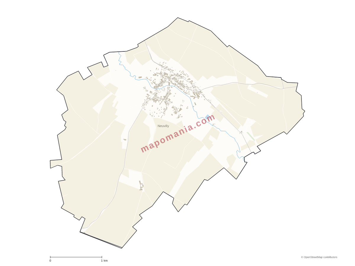 Carte de Neuvilly à personnaliser