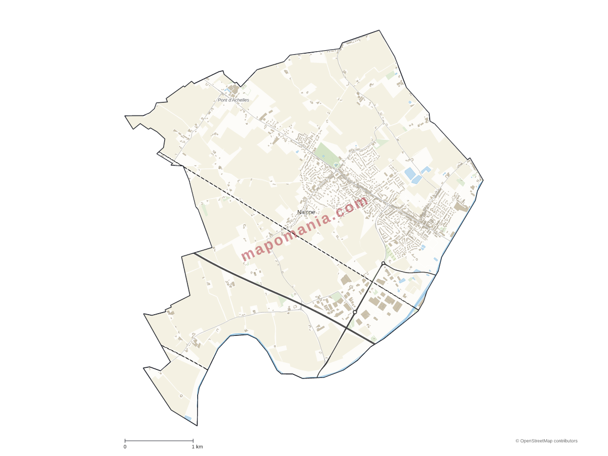 Carte de Nieppe à personnaliser