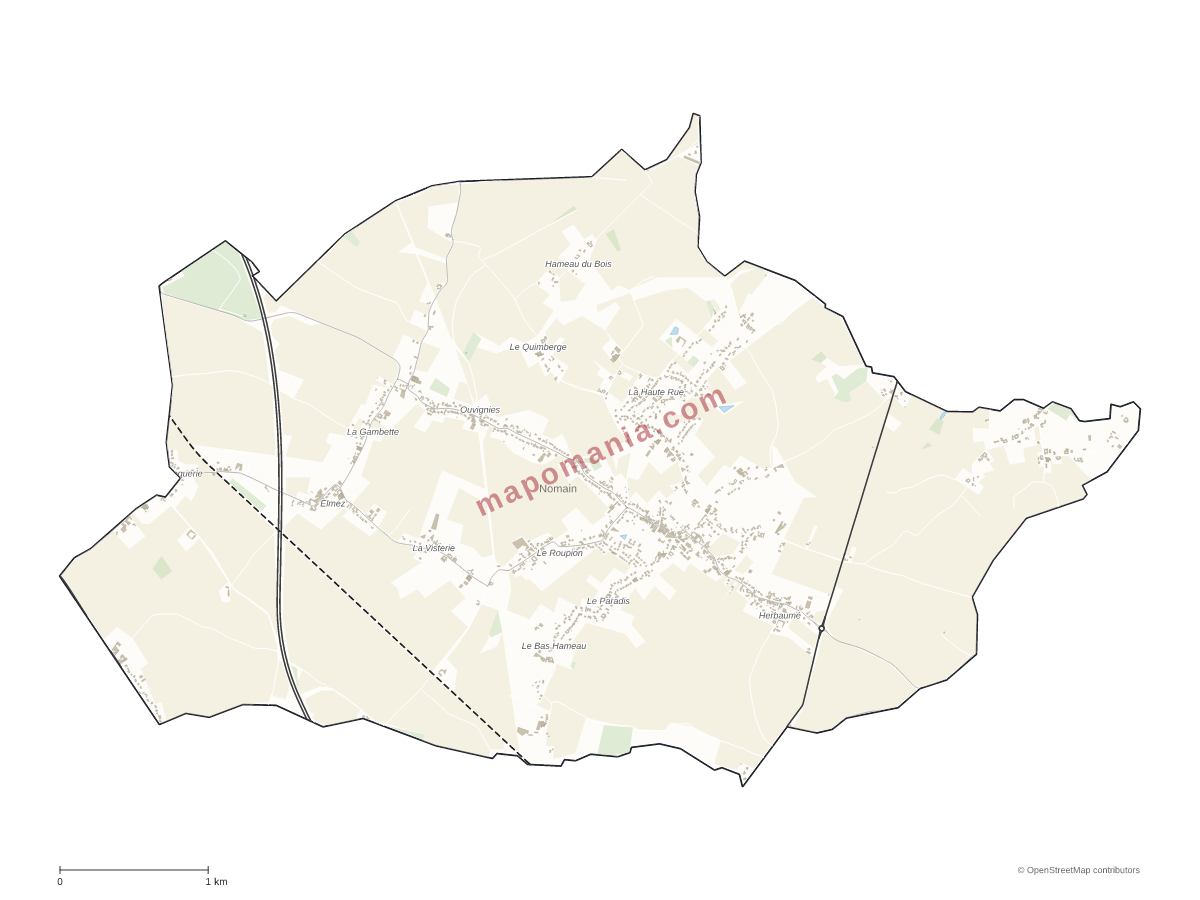 Carte de Nomain à personnaliser