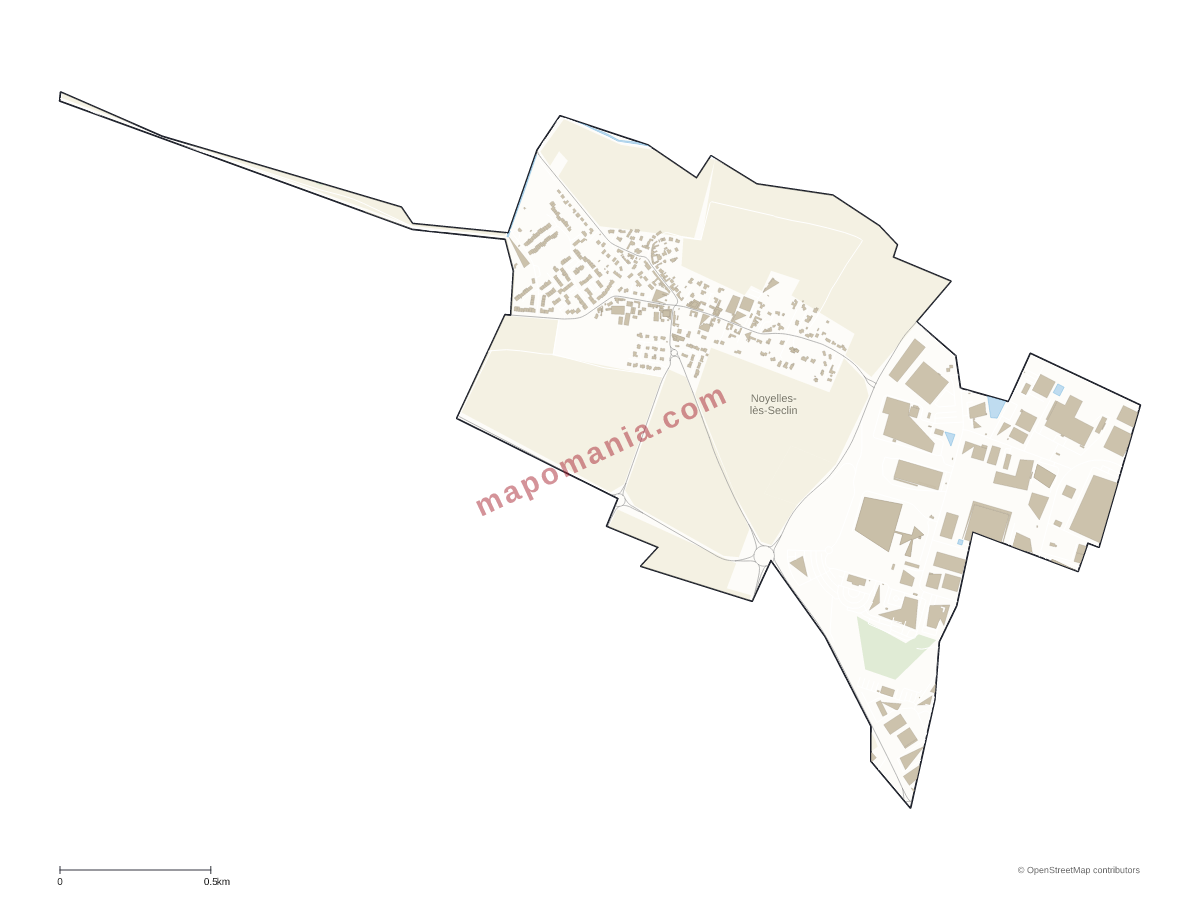 Carte de Noyelles-lès-Seclin à personnaliser