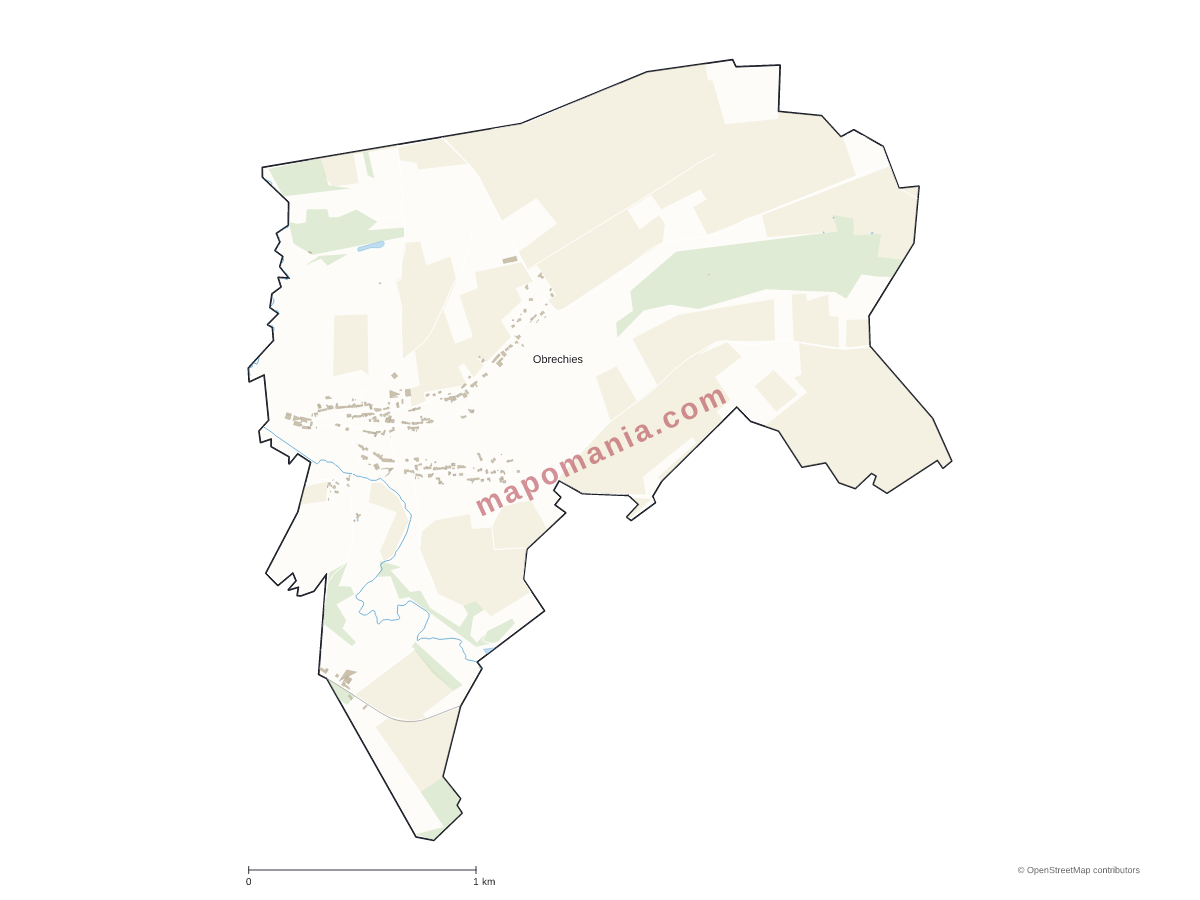 Carte de Obrechies à personnaliser
