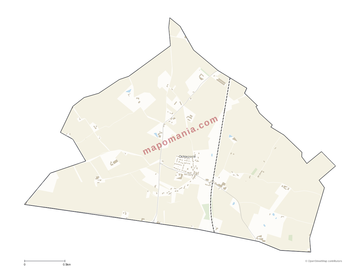 Carte de Ochtezeele à personnaliser