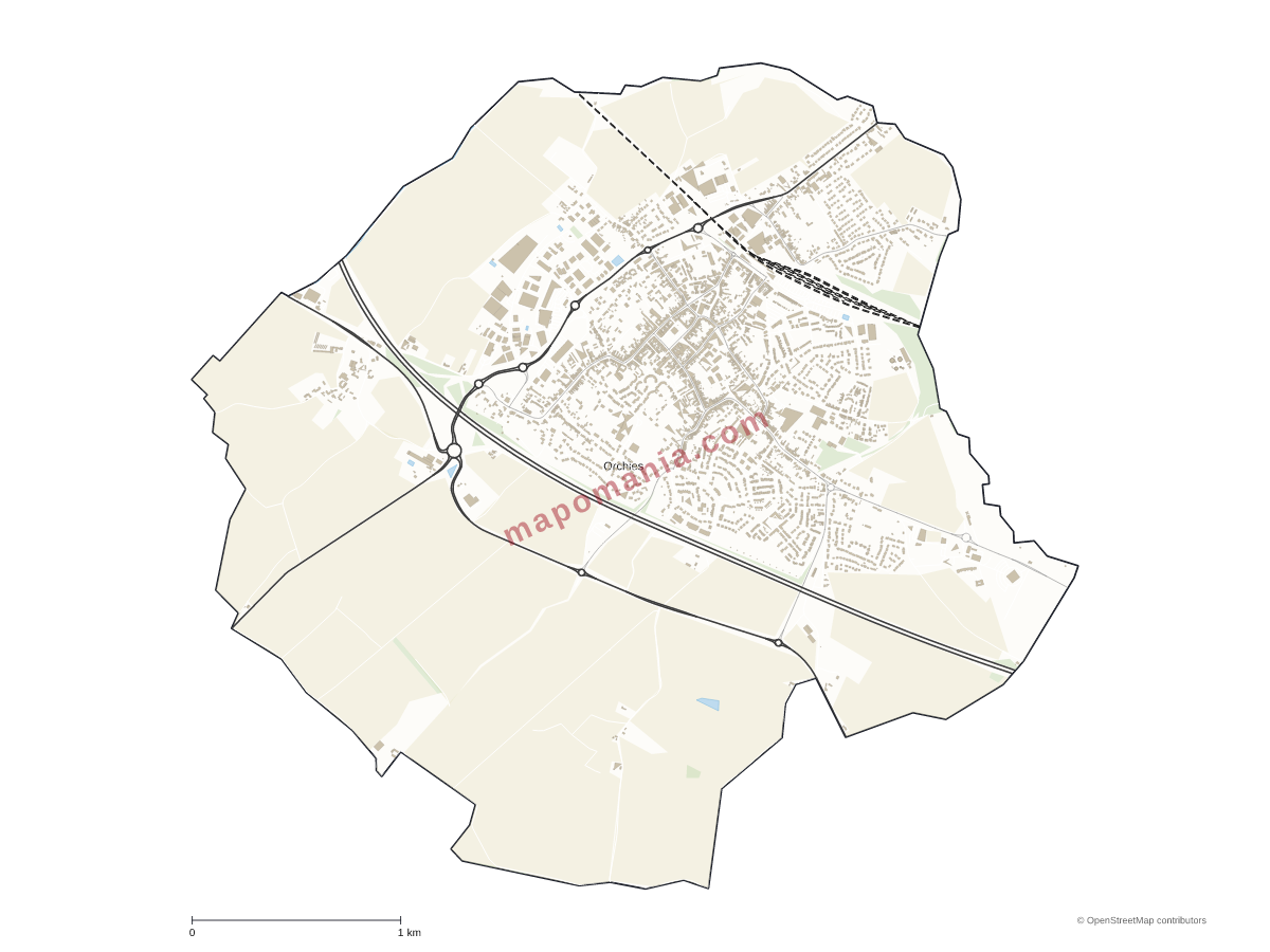 Carte de Orchies à personnaliser
