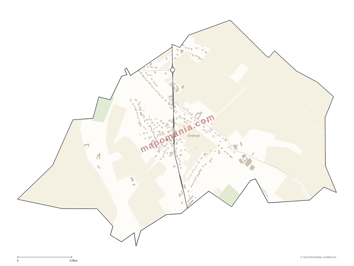 Carte de Orsinval à personnaliser