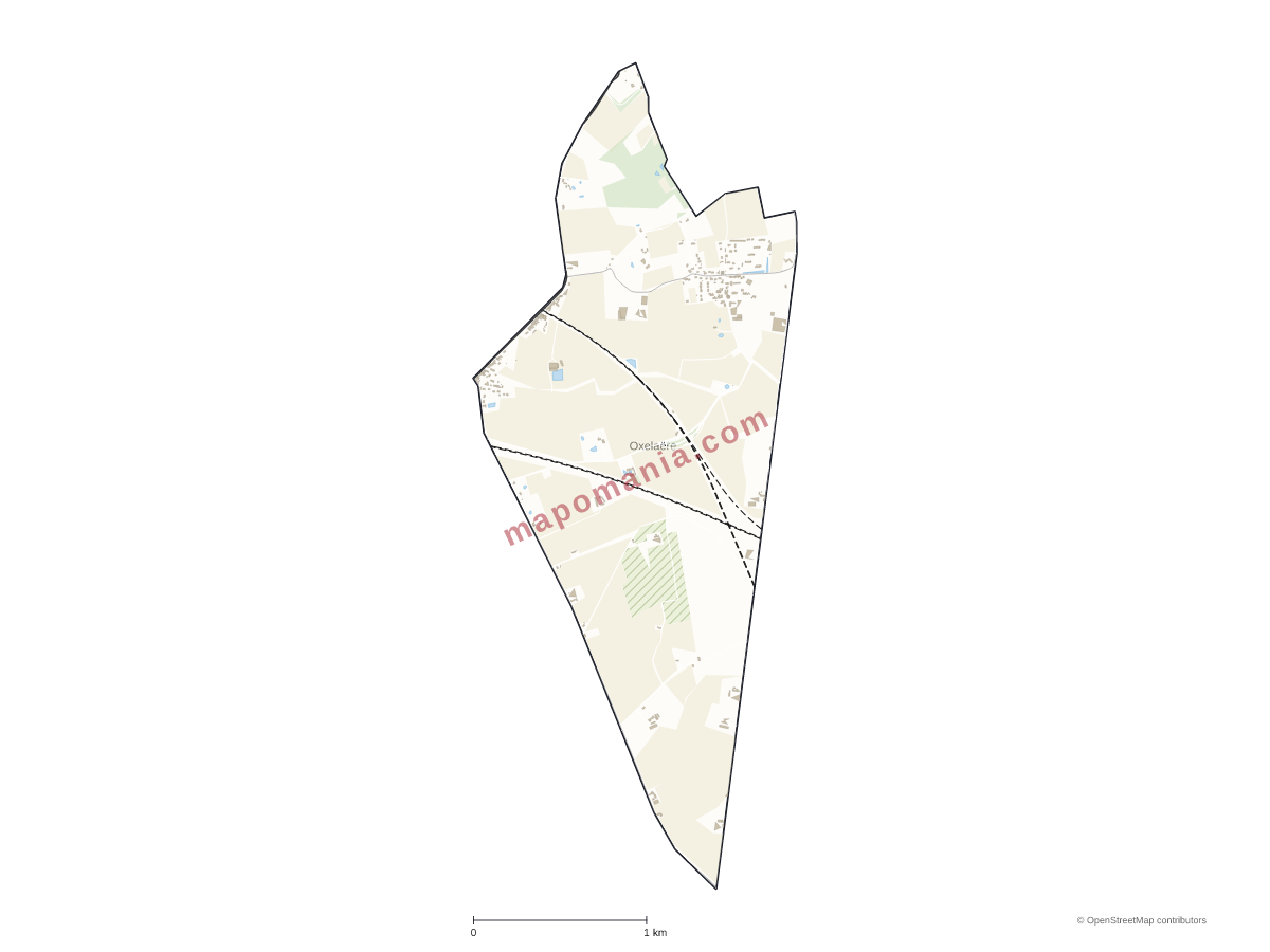 Carte de Oxelaëre à personnaliser
