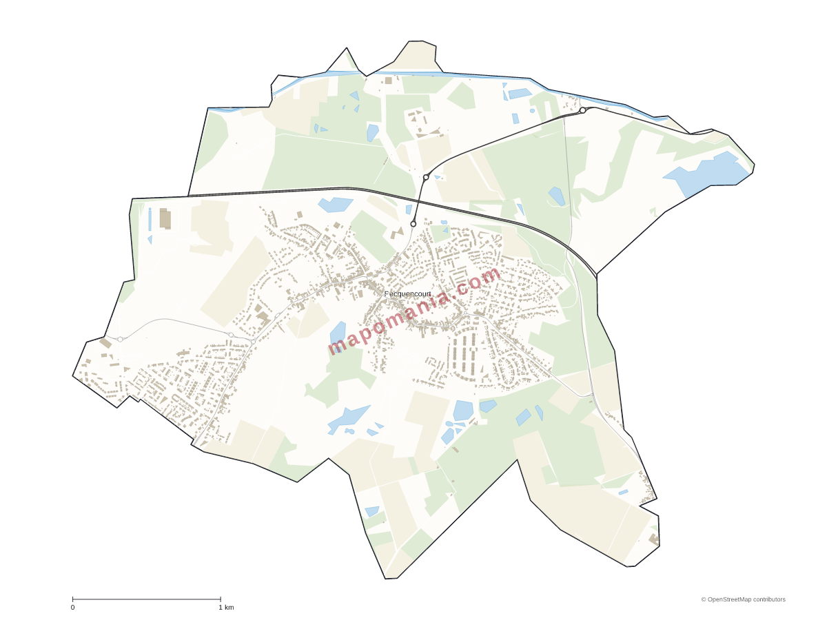 Carte de Pecquencourt à personnaliser